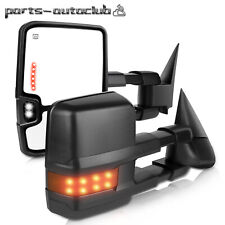 Power Heated Led Signal Side View Towing Mirrors Pair For 03-06 Silverado Sierra