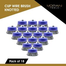 Wheel Wire Cup Brush 3 Inch 3 Twistedknotted For 58-11 Angle Grinders X 18