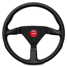 Momo Montecarlo Steering Wheel - 350mm Black Leather Red Stitching