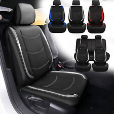 Universal Pu Leather Car Seat Cover Full Set Front Rear Protectors Cushion Mat