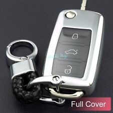 Car Key Chain Ring Fob Case Cover For Vw Golf 6 Jetta Beetle Tiguan Touran Up