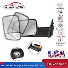 Driver Side Power Heated Tow Mirror For 2009-18 Dodge Ram 1500 2010-18 2500 3500