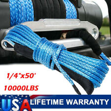10000lbs Synthetic Winch Rope Line Recovery Cable Atv 4wd W Guard Blue At
