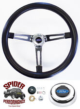 1965-1966 Ford F-100 Steering Wheel Blue Oval 15 Muscle Car Chrome