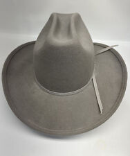 Mht Westerns Cowboy Cattleman Hat 100 Wool Size Large Light Grey Usa Made
