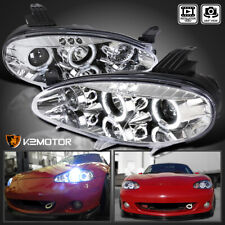Clear Fits 2001-2005 Mazda Miata Mx5 Led Strip Halo Projector Headlights Lamps