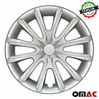 14 Inch Hubcaps Wheel Rim Cover Gray With White Insert 4pcs Set