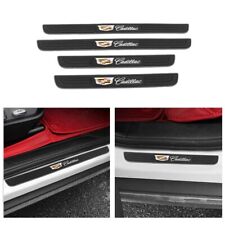 4pc Black Rubber Car Door Scuff Sill Cover Panel Step Protector For Cadillac