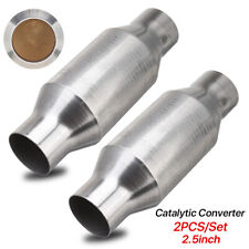 2pcs 2.5 Universal Catalytic Cat Converter Stainless Steel High Flow Weld-on