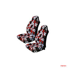 New Red Hawaiian Flowers Hibiscus Floral Print Car Front Bucket Seat Covers