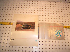 Volkswagon 1989 Fox Models Owners Genuine Vw Oem 1 Set Of 2 Manuals1989 Vw Fox