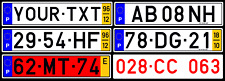 Custom Portugal Reflective License Plate Tag Reproduction Many Styles Offered