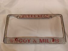 Fullerton Mccoy Millls California Car Dealership Metal License Plate Frame