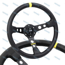 Deep Dished 350mm Racing Steering Wheel Microfiber Leather For Momo Omp Hub X1