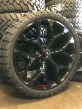 26 Inch Snowflake Gloss Black Wheels 33 Mt Tires Fit Ford F150 Expedition Xl