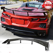 Fit For 2020-2023 Chevrolet Corvette C8 Real Carbon Rear Trunk High Wing Spoiler