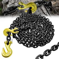 G80 Transport Binder Chain 14 Inch X 14 Ft Tow Chain With Clevis Grab Hooks
