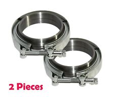 2 Pieces 2.5 V-band Flange Clamp Kit For Turbo Exhaust Pipes Mild Steel