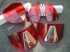 New Red Vintage Style Hood Bug Vent Deflectors Head Light Visors 