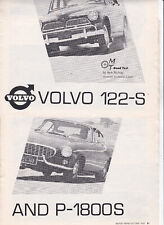 1963 Volvo 122-s P-1800s Detailed Joint Road Test From Usa Car Magazine