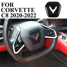 Carbon Fiber Interior Steering Wheel Trim Cover Fit For Chevrolet Corvette C8