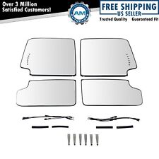 Towing Mirror Glass 4 Clip Mount Heated Upper And Lower Set Of 4 For Gm Truck