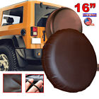 16 Tan Leather Spare Wheel Tire Cover For Jeep Wrangler Liberty Rubicon Size L