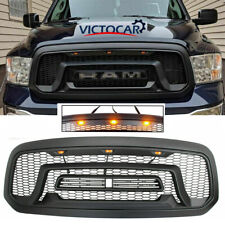 Front Bumper Grill Abs Honeycomb Rebel Style Black For 2013-2018 Dodge Ram 1500
