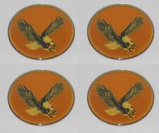 4 - Gold Bird Eagle Logo Wheel Rim Center Cap Round Sticker 1-1516 49mm Dia