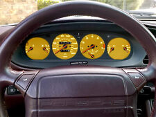 1986-1991 Porsche 944 Turbo Cluster Speedometer Overlay Yellow Face Gauges