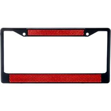 Premium Black Red Bling Crystal Diamond License Plate Frame For Car-truck