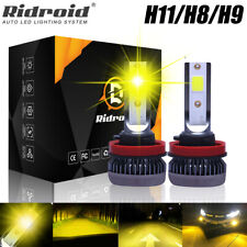 Mini H11 H8 H9 3000k Golden Yellow Led Headlight Bulbs High Low Beam Fog Light
