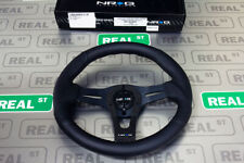 Nrg 320mm Steering Wheel Leather Grip Black Stitching Carbon Fiber Center Spoke