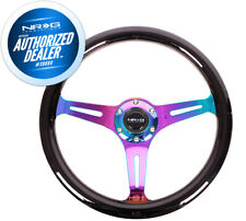 New Nrg Steering Wheel Black Wood Grain Neochrome Center Hardware St-015mc-bk
