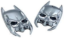 2x Metal Batman Mask Emblem Sticker Star Badges Truck Suv 2.5 X 1.25 Chrome