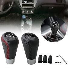 5 Speed Car Manual Shift Knob Gear Stick Shifter Lever Leather Universal Black