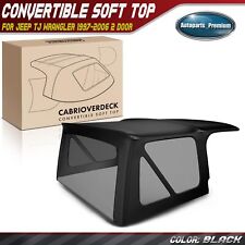 Black Convertible Soft Top With Plastic Window For Jeep Tj Wrangler 1997-2006