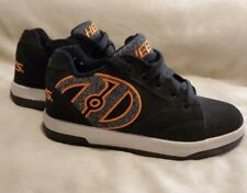 Heelys Propel Size 2 Youth Skate Shoes Roller Wheels Black Grey Orange Kids Used
