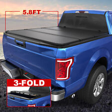 Tri-fold Hard Truck Tonneau Cover For 2009-2023 Ram 1500 5.8 Feet Bed On Top