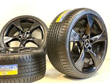 19 Set 4 Staggered Oem Mercedes-benz S Class Black Wheels Rims Tires 8.5 9.5