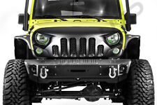 Matte Black Skull Style Front Replacement Grille Fit For 07-18 Jeep Wrangler Jk