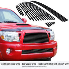 Fits 05-10 Toyota Tacoma Trd Sport Black Billet Grille Grill Combo Insert
