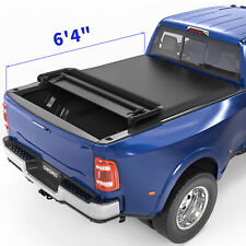 4-fold 6.4ft6.5ft Soft Tonneau Cover For 2002-2023 Dodge Ram 1500 2500 3500 Bed