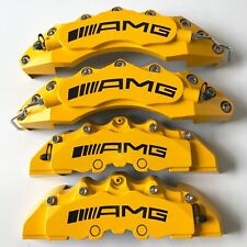 Yellow Amg Car Disc Brake Caliper Covers Front Rear Fit For Benz C300 E320 E350