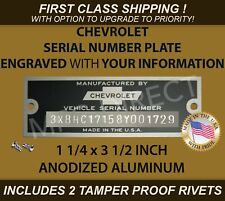 Serial Number Chevy Id Tag Chevrolet Door Data Plate Custom Identification Usa