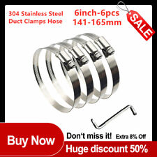 6 Inch 304 Stainless Steel Hose Clamps Worm Gear Fuel Line Clamp Adjustable Air