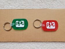 Lot Of 2 Ppg Paint Rubber Keychains Red Green