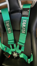 Takata Race 4 Point Snap-on 3 Racing Seat Belt Harness With Camlock Green Color