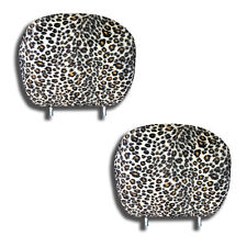Animal Print Cheetah Print Headrest Covers Brown Black Pair 12 X 9
