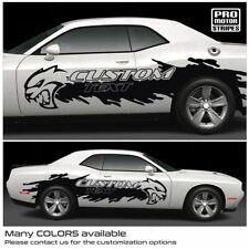 Dodge Challenger 2008-2023 Side Mud Splash Hellcat Stripes Decals Choose Color